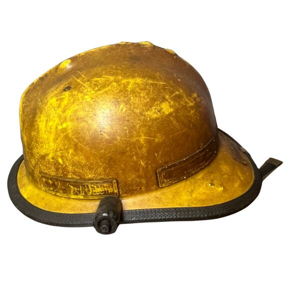 Vintage Cairns & Brothers Firefighter Helmet Metro Yellow Vopak Industrial 1992 - Picture 3 of 7